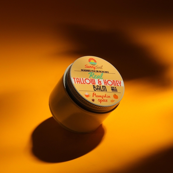 🍁 🍂 ☕ Pumpkin Spice Tallow Honey Balm By Sunny Soil ☀️ - Picture 7 of 7